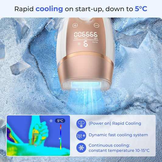 21J Laser Hair Removal Device with Cooling Function, 3 Advanced Functions HR/SC/RA