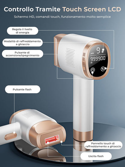 IPL hair removal device with ice-cooling function, LCD touchscreen