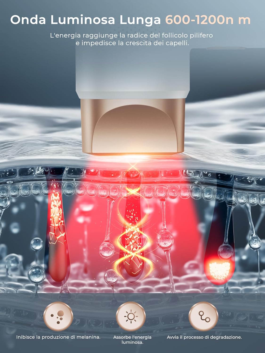 IPL hair removal device with ice-cooling function, LCD touchscreen