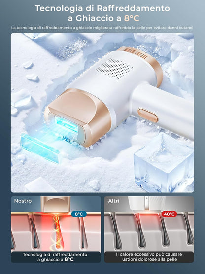 IPL hair removal device with ice-cooling function, LCD touchscreen